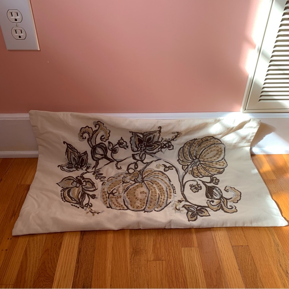 Pottery Barn Pillow Cover Fall Pumpkin Halloween Thanksgiving Harvest Canvas